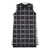 Haat ISSEY MIYAKE 刺繍 チュール インナーワンピース付き サイズ2 ノースリーブ ワンピース ブラック レディース ハートイッセイミヤケ【中古】6-0509S♪