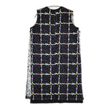 Haat ISSEY MIYAKE 刺繍 チュール インナーワンピース付き サイズ2 ノースリーブ ワンピース ブラック レディース ハートイッセイミヤケ【中古】6-0509S♪