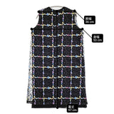 Haat ISSEY MIYAKE 刺繍 チュール インナーワンピース付き サイズ2 ノースリーブ ワンピース ブラック レディース ハートイッセイミヤケ【中古】6-0509S♪
