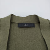 Lelill ビスリネンリブカーデ サイズ38 定価18700円 12330713 レーヨンリネン混 カーディガン グリーン カーキ レディース レリル【中古】6-0721M♪