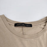 cloth&cross Hug O War 妄想カフェt-sh The au lait フレンチスリーブ 半袖カットソー ベージュ レディース クロス＆クロス ハグオーワー【中古】6-0526S♪