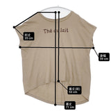 cloth&cross Hug O War 妄想カフェt-sh The au lait フレンチスリーブ 半袖カットソー ベージュ レディース クロス＆クロス ハグオーワー【中古】6-0526S♪
