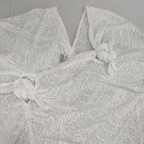 tricot COMME des GARCONS レース 変型 アシンメトリー カットワーク刺繍 コットン 日本製 ブラウス シャツ AD2003 ホワイト レディース トリココムデギャルソン【中古】6-0609S△