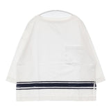 GALERIE VIE コットン 七分袖 Ｔシャツ カットソー ホワイト ネイビー レディース ギャルリーヴィー【中古】6-0702S∞
