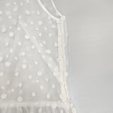 MUVEIL ドット チュール MA51FB009 サイズ38 ノースリーブ シアー ブラウス シャツ ホワイト レディース ミュベール【中古】6-0526S♪