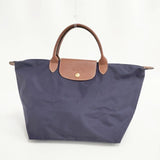 Longchamp ル プリアージュ M トートバッグ パープル ブラウン レディース ロンシャン【中古】6-0705G∞