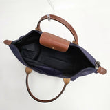 Longchamp ル プリアージュ M トートバッグ パープル ブラウン レディース ロンシャン【中古】6-0705G∞