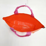Herve Chapelier 2012PP マルシェバッグM トートバッグ オレンジ ピンク マンダリン レディース エルベ・シャプリエ【中古】6-0705G∞