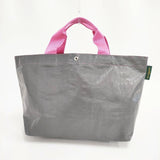 Herve Chapelier 2012PP マルシェバッグ M トートバッグ グレー ピンク フュズィ レディース エルベ・シャプリエ【中古】6-0705G∞