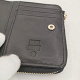 MARY QUANT レザー 定価16500円 キルトフォームデイジー ウォレット 羊革 二つ折り財布 ブラック レディース マリークヮント【中古】6-0628G∞