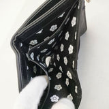 MARY QUANT レザー 定価16500円 キルトフォームデイジー ウォレット 羊革 二つ折り財布 ブラック レディース マリークヮント【中古】6-0628G∞