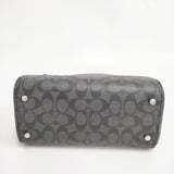 COACH シグネチャー 83607 PVC×レザー ハンドバッグ ボストンバッグ クロ Ｃグレー レディース コーチ【中古】6-0518G◎