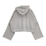 sacra 25AW PREMIUM-FLEECE HOODIE 定価35200円 125651091 サイズ38 パーカー グレー レディース サクラ【中古】6-0618G◎