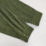 JEANASiS シワ加工生地 ベロアヨウリュウショートシャツ 長袖シャツ グリーン レディース ジーナシス【中古】6-1017T∞
