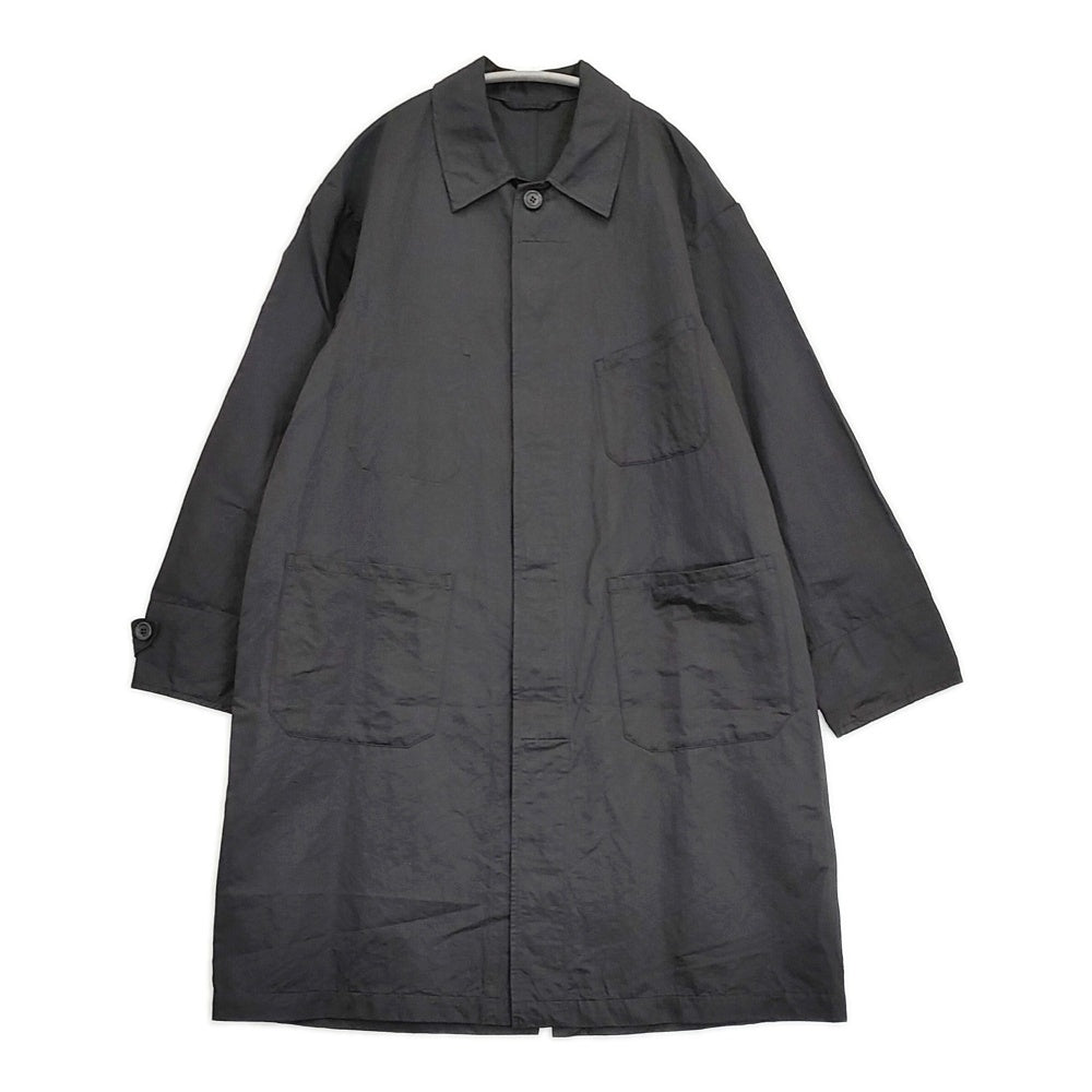 t*2様 最終価格！45r上質コットンリネンチノコート75900円黒色　超美品 45R/45rpm コットンリネンチノCOAT 定価75900円 サイズ2 ステンカラー
