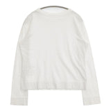45R/45rpm 天竺の45星Tシャツ サイズ2 長袖Ｔシャツ カットソー ロンＴ ホワイト レディース フォーティーファイブアールピーエム【中古】6-0813M∞