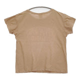 45R/45rpm コットン サイズ2 ロゴ 半袖Ｔシャツ カットソー ベージュ レディース フォーティーファイブアールピーエム【中古】6-0607S♪
