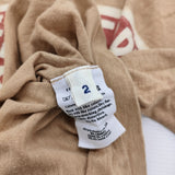 45R/45rpm コットン サイズ2 ロゴ 半袖Ｔシャツ カットソー ベージュ レディース フォーティーファイブアールピーエム【中古】6-0607S♪