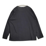 Yohji Yamamoto POUR HOMME HH-T03-077 サイズ3 ステッチ 長袖Ｔシャツ カットソー ロンＴ ブラック メンズ ヨウジヤマモトプールオム【中古】6-0509M♪