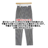 INED ウール調テーパードパンツ センタープレススラックス 千鳥格子 CARREMAN パンツ ホワイト ブラック レディース イネド【中古】6-1017T∞