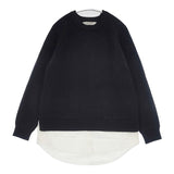 TORRAZZO DONNA ドッキングニット シャツ 6239-403 セーター ニット ブラック ホワイト レディース トラッゾドンナ【中古】6-1017T∞