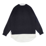 TORRAZZO DONNA ドッキングニット シャツ 6239-403 セーター ニット ブラック ホワイト レディース トラッゾドンナ【中古】6-1017T∞