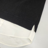 TORRAZZO DONNA ドッキングニット シャツ 6239-403 セーター ニット ブラック ホワイト レディース トラッゾドンナ【中古】6-1017T∞