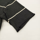 blurhms C/NAPP Border Cut-off Short Pocket Tee コットン ボーダー ショート丈 半袖Ｔシャツ カットソー 24SS ブラック ホワイト レディース ブラームス【中古】6-0531S♪