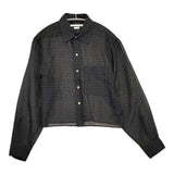 blurhms 未使用品 スクエアドットショートシャツ 定価28600円 サイズ0 シアー 長袖シャツ 24SS ブラック レディース ブラームス【中古】6-0509M♪