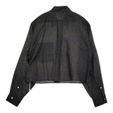 blurhms 未使用品 スクエアドットショートシャツ 定価28600円 サイズ0 シアー 長袖シャツ 24SS ブラック レディース ブラームス【中古】6-0509M♪