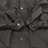 YLEVE COTTON RAYON BROAD LONG SHIRT ギャザー バンドカラーシャツドレス ワンピース 21AW ブラック レディース イレーヴ【中古】6-0721M♪
