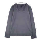 EUROPEAN CULTURE イタリア製 コットンストレッチ 製品染め ROYAL DYE 長袖Ｔシャツ カットソー ロンＴ グレー レディース ヨーロピアンカルチャー【中古】6-0819M∞