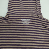 FILATURES DU LION カシミヤ混 ボーダー ハイネック 長袖Ｔシャツ カットソー ロンＴ ベージュ パープル レディース フィラチュールドュリオン【中古】6-0819M∞