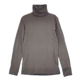 FILATURES DU LION コットンカシミヤストレッチ ハイネック 長袖Ｔシャツ カットソー ロンＴ グレー レディース フィラチュールドュリオン【中古】6-1010T∞