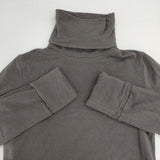 FILATURES DU LION コットンカシミヤストレッチ ハイネック 長袖Ｔシャツ カットソー ロンＴ グレー レディース フィラチュールドュリオン【中古】6-1010T∞