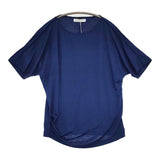 DoCLASSE 未使用品 19251-490 サイズM ドルマンスリーブ 半袖Ｔシャツ カットソー ミッドナイトブルー レディース ドゥクラッセ【中古】6-0531S♪
