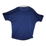 DoCLASSE 未使用品 19251-490 サイズM ドルマンスリーブ 半袖Ｔシャツ カットソー ミッドナイトブルー レディース ドゥクラッセ【中古】6-0531S♪