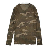 MAJESTIC FILATURES 迷彩 カシミヤ混 長袖Ｔシャツ カットソー ロンＴ カーキ レディース マジェスティックフィラチュール【中古】6-0819M∞