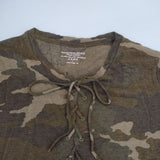 MAJESTIC FILATURES 迷彩 カシミヤ混 長袖Ｔシャツ カットソー ロンＴ カーキ レディース マジェスティックフィラチュール【中古】6-0819M∞
