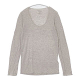 MAJESTIC FILATURES superwashed ソフトタッチ 長袖Ｔシャツ カットソー ロンＴ グレージュ レディース マジェスティックフィラチュール【中古】6-0819M∞