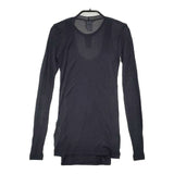 KRISTENSEN DU NORD 未使用 レイヤード コットン イタリア製 定価35700円 タンクトップ付き Ｔシャツ カットソー チャコールグレー レディース クリステンセン ドゥ ノルド【中古】6-0819M∞