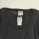 KRISTENSEN DU NORD 未使用 レイヤード コットン イタリア製 定価35700円 タンクトップ付き Ｔシャツ カットソー チャコールグレー レディース クリステンセン ドゥ ノルド【中古】6-0819M∞