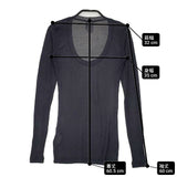 KRISTENSEN DU NORD 未使用 レイヤード コットン イタリア製 定価35700円 タンクトップ付き Ｔシャツ カットソー チャコールグレー レディース クリステンセン ドゥ ノルド【中古】6-0819M∞