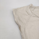 KRISTENSEN DU NORD C-190 コットン イタリア製 サイズ1 Uネック 半袖Ｔシャツ カットソー ライトベージュ レディース クリステンセン ドゥ ノルド【中古】6-0531S♪