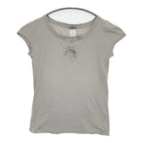 KRISTENSEN DU NORD X-285 フレンチスリーブ サイズ1 ヘンリーネック 半袖Ｔシャツ カットソー グレー レディース クリステンセン ドゥ ノルド【中古】6-0531S♪