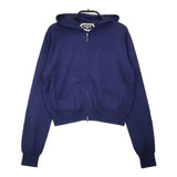 MARLENEDAM コットン ニット ジップアップ ショート丈 パーカー ネイビー レディース マーレンダム【中古】6-0906M∞