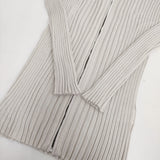 swinswing スウィンスウィング カシミヤシルク リブ 定価69000円 SK010F4R フーディ サイズ40 ニット ベージュ レディース【中古】6-0805G◎