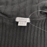 transit par such コットンカシミヤ イタリア製 Ｆ-19-682 リブ サイズ1 カーディガン グレー レディース トランジットパーサッチ【中古】6-0905T◎