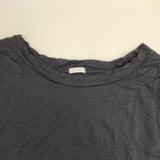 transit par such ウールシルク 切替 イタリア製 長袖Ｔシャツ カットソー ロンＴ ネイビー レディース トランジットパーサッチ【中古】6-1010M∞