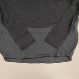 transit par such ウールシルク 切替 イタリア製 長袖Ｔシャツ カットソー ロンＴ ネイビー レディース トランジットパーサッチ【中古】6-1010M∞